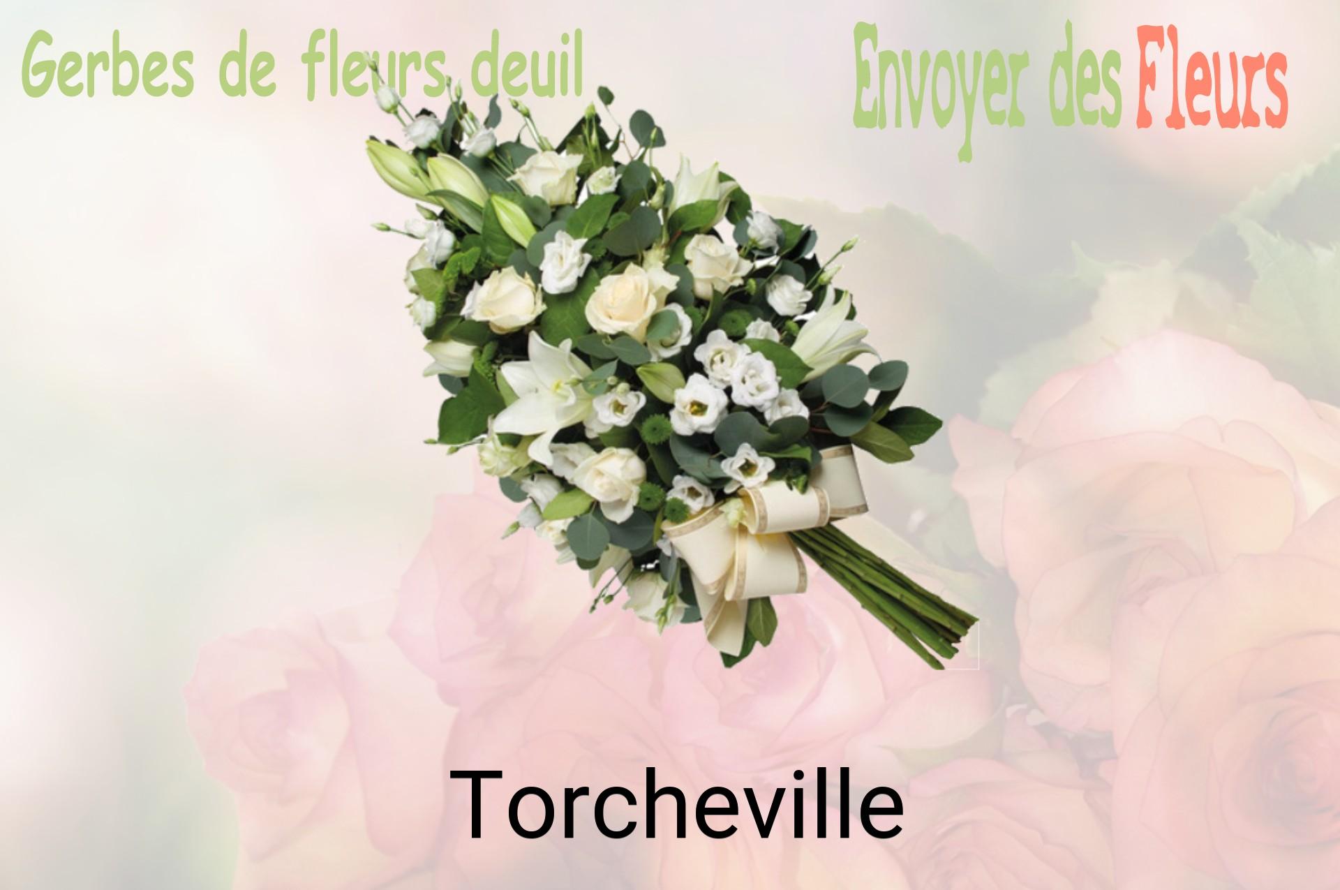 Gerbe de fleurs de deuil livrée à Torcheville
